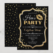 Hens Party - Schwarzes Gold Einladung (Vorne/Hinten)