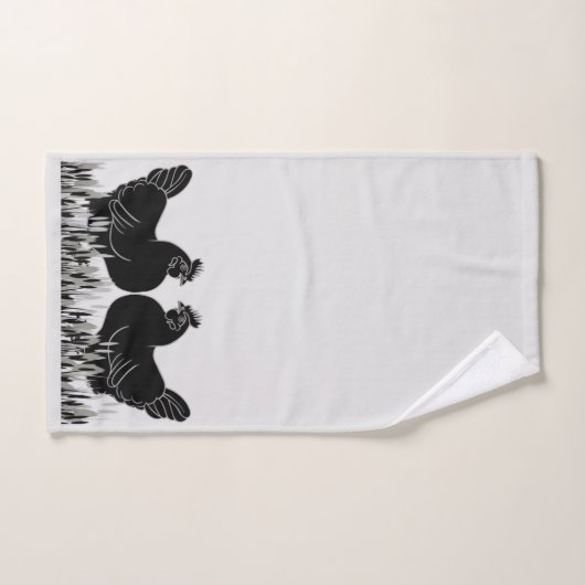 Hens~Silhouette Badhandtuch Set (Handtuch)