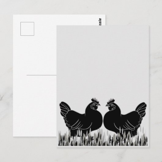 Hens~Silhouette Postkarte (Vorne/Hinten)