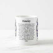 Hensley Familien-Wappen Tasse (Mittel)