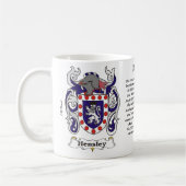 Hensley Familien-Wappen Tasse (Links)