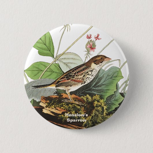 Henslow's Sparrow, Birdwatcher, Audubon Art, Bird Button (Vorderseite)