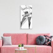 Hentai Girl Posing Black and White Canvas Print Leinwanddruck (Insitu (Wohnzimmer))