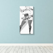 Hentai Girl Posing Black and White Canvas Print Leinwanddruck (Insitu (Holzboden))