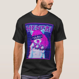 Hentai Vaporwave Anime Mädchen Waifu Geschenk Mädc T-Shirt