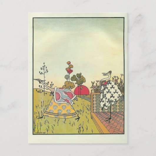 Heorhiy Narbut- 'Der Kran und der Held. Bär' Postkarte (Vorderseite)