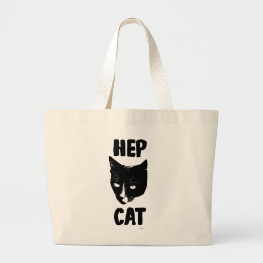 Hep Cat Fun Tuxedo Cat Foto Slogan Art Jumbo Stoffbeutel (Vorne)