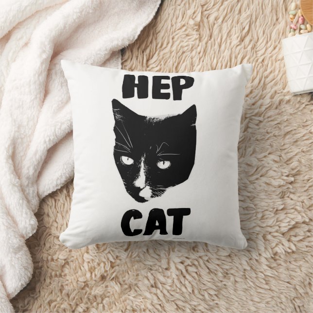 Hep Cat Fun Tuxedo Cat Foto Slogan Art Kissen (Decke)