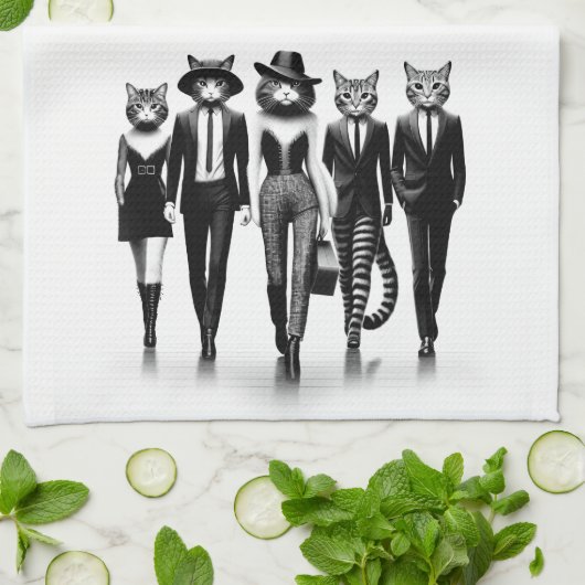 Hep-Cat-Laufsteg-Models beim Catwalk Geschirrtuch (Gefaltet)
