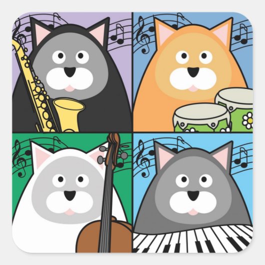 Hep Cat Square Stickers (Vorderseite)