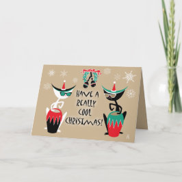 Hep Cats Retro Christmas - Personalisiert Feiertagskarte