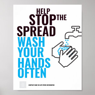 HEP HAT DAS VERBREITETE HAND WASH Poster AUFGEHALT