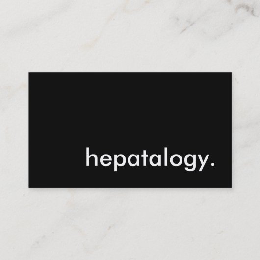 Hepatalogie. Visitenkarte (Vorderseite)