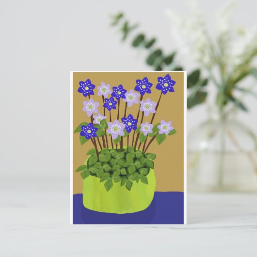 Hepatica Postcard Postkarte (Stehend Vorderseite)
