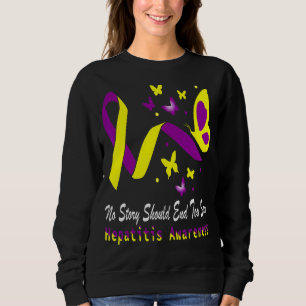 Hepatitis Awareness Butterfly Lila & Gelb Ribb Sweatshirt