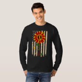 Hepatitis Awareness Sunflower Red and Yellow Ribbo T-Shirt (Vorne ganz)