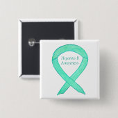 Hepatitis B (HBV) Jade Awareness Ribbon Custom But Button (Vorne & Hinten)