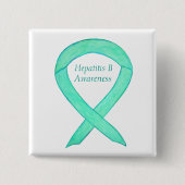 Hepatitis B (HBV) Jade Awareness Ribbon Custom But Button (Vorderseite)