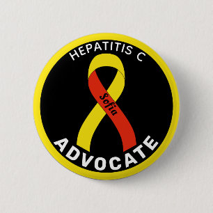 Hepatitis C Advocatus Ribbon Black Button