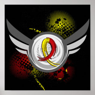 Hepatitis C, rot und gelb Poster