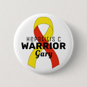 Hepatitis C Warrior Ribbon White Button (Vorderseite)
