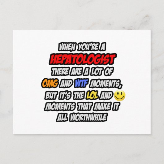 Hepatologe .. OMG WTF LOL Postkarte (Vorderseite)