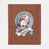 Hepburn Modern Clan Abzeichen Tartan Kariert Fleecedecke (Vorderseite)
