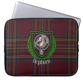Hepburn Scottish Clan Tartan and Crest  Laptopschutzhülle