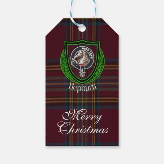 Hepburn Scottish Clan Tartan & Crest Geschenkanhänger (Vorderseite)