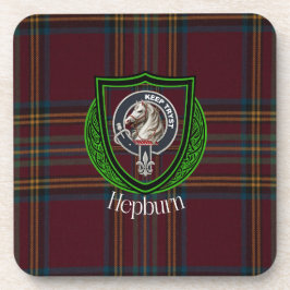 Hepburn Scottish Clan Tartan & Crest Getränkeuntersetzer