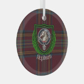 Hepburn Scottish Clan Tartan & Crest Ornament Aus Glas (Vorderseite Rechts)