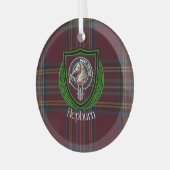 Hepburn Scottish Clan Tartan & Crest Ornament Aus Glas (Vorderseite links)
