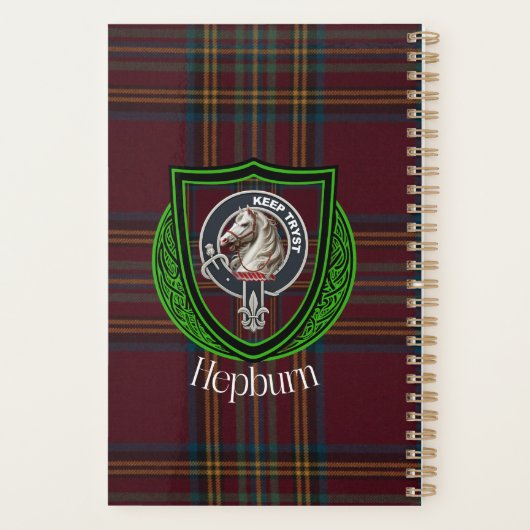Hepburn Scottish Clan Tartan & Crest Planer (Rückseite)