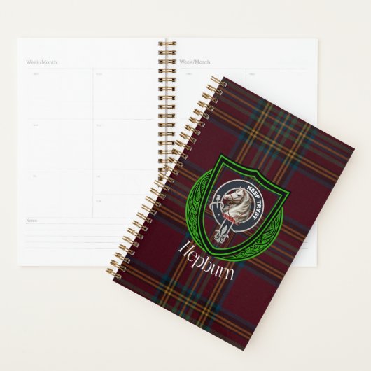 Hepburn Scottish Clan Tartan & Crest Planer (Anzeige)