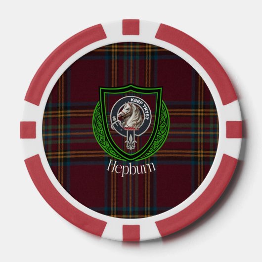 Hepburn Scottish Clan Tartan & Crest Pokerchips (Vorderseite)