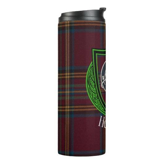 Hepburn Scottish Clan Tartan & Crest Thermosbecher (Nach links gedreht)