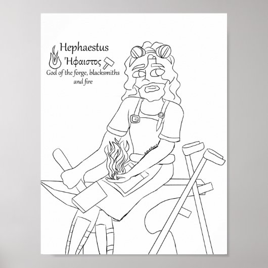 Hephaestus-Farbseite Poster (Vorne)