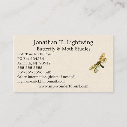 Hepialus humuli women - Ghost Moth oder Ghost Swif Visitenkarte (Rückseite)