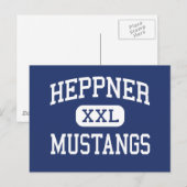Heppner - Mustangs - Oberschule - Heppner Oregon Postkarte (Vorne/Hinten)