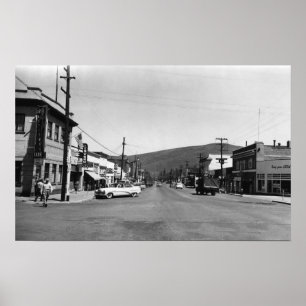 Heppner, Oregonhauptstraßen-Ansicht-Fotografie Poster