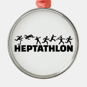 Heptathlon Silbernes Ornament