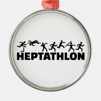 Heptathlon Silbernes Ornament