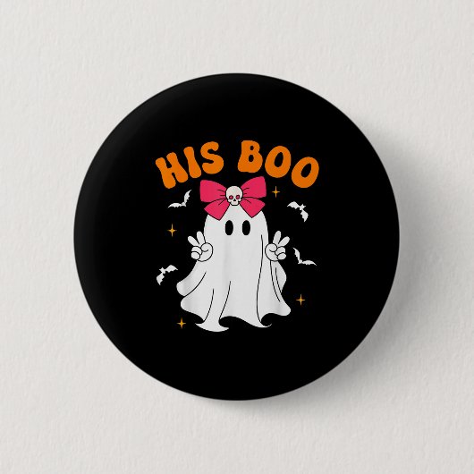 Her Boo & His Boo Funny Matching Halloween Cou Button (Vorderseite)