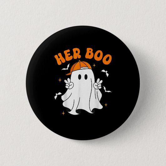Her Boo &amp; His Boo Funny Matching Halloween Cou Button (Vorderseite)