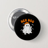 Her Boo & His Boo Funny Matching Halloween Cou Button (Vorne & Hinten)
