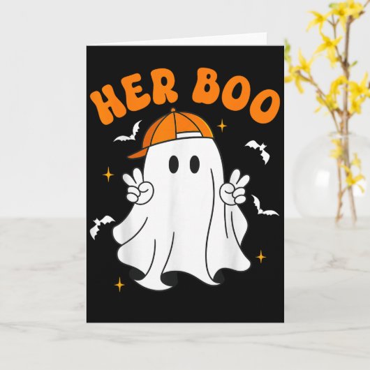 Her Boo & His Boo Funny Matching Halloween Cou Karte (Gelbe Blume)