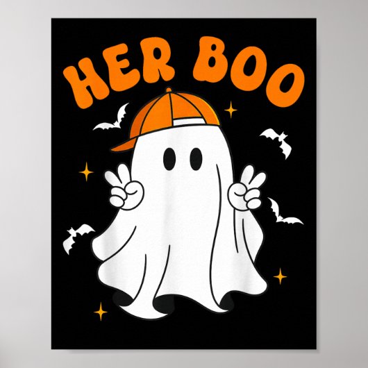 Her Boo & His Boo Funny Matching Halloween Cou Poster (Vorne)