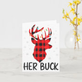 Her Buck Deer Hunting Christmas Husband Gift Coupl Karte (Gelbe Blume)