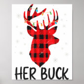 Her Buck Deer Hunting Christmas Husband Gift Coupl Poster (Vorne)