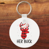 Her Buck Deer Hunting Christmas Husband Gift Coupl Schlüsselanhänger (Vorderseite)